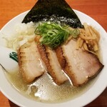 麺屋 六感堂 - しおグリーン麺（肉増し）