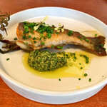 ペルトナーレ - デカイアマゴのソテー山菜ソース　美味☆美味