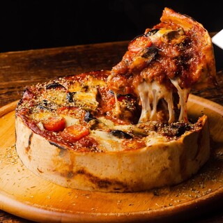 Chicago pizza made with special care, all handmade from the dough.