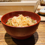 日本橋 蕎ノ字 - ◎今夜は久しぶりに暖かい桜えびのかき揚げ蕎麦で〆る。