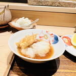 日本橋 蕎ノ字 - ◆車海老の頭
      ☆二つ目は天つゆで頂く。