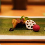 日本料理 たかむら - 合鴨と筍