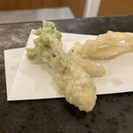 鮨 くぼた - タラの芽天ぷら