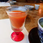 妙見石原荘 食菜石蔵 - 人参ジュース。酢もはいってる。美味しい