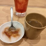 串鳥 - サービスの大根おろし、トリスープ