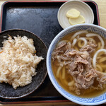 どんどん - 平日サービスセット 肉うどん炊き込みセット 620円