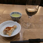 そば処 みよ田 - お通し(タンドリーチキン)