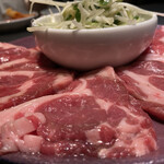 焼肉ホルモン 風土. - ネギ塩ジンギスカン挟み焼き