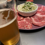 焼肉ホルモン 風土. - ネギ塩ジンギスカン挟み焼き