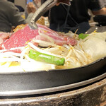 焼肉ホルモン 風土. - アスパラ羊盛り、サーロイン、モモ、ウデ