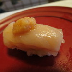 すし処 ひさ田 - 鰆の削ぎ切り。辛味大根で頂きます！