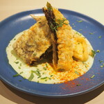 utage dotonbori - 鰻と大葉のフリット 枝豆のクリームソース