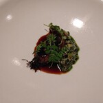 フロリレージュ - (2022年4月/訪問)葉玉ねぎのソテー。野菜料理なのに赤ワインソースでメインのような満足感。