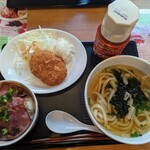 Denny's - 讃岐うどん＆ミニローストビーフ丼 880円