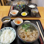 Habiki no udon - カスうどん と 卵掛けご飯