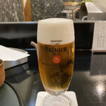 天ぷら 天源 - まずはビール