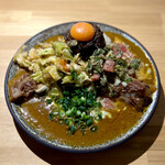 吉田カレー  - ミックス 小（鯖エビグレイビーMIX）・豚・チーズ・アチャール・トマネギ昆布アチャール