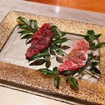 肉割烹 ASATSUYU - 馬肉に包丁を400回入れて漬けにしたそう…めちゃくちゃに美味しい