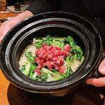 肉割烹 ASATSUYU - 締めのイチボ釜飯、ちょっと重いな…と思ってました