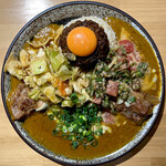 吉田カレー  - ミックス 小（鯖エビグレイビーMIX）・豚・チーズ・アチャール・トマネギ昆布アチャール