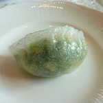 家全七福酒家 SEVENTH SON RESTAURANT - 2013年2月　ニラ海老餃子　透けて見える、ニラの緑がキレイ！！！
