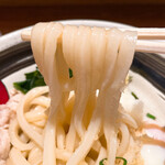 Shouzan - 【2022年03月】ぶっかけ豚 元気玉トッピング(冷や冷や)＠780円(込)、麺アップ。麺の出来映えが良い(^^♪