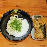 自家製さぬきうどんと肉 新橋甚三 - 山芋しょうゆ＋鶏天