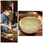 たでの葉 - ご主人の小鶴さんは裏千家、お茶を一人分ずつたてて下さるのです♪