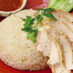 Khao Man Gai (rice cooked with boiled chicken and chicken stock)