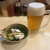 とん太 - 料理写真:生ビールと上新香