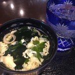 創作料理 アンク・クロス - 冷水は切子グラスで