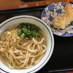 うどん 一福 - かけうどん小＋えび天