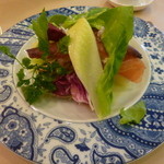 本日のコース２５００円　タスマニアサーモンとパテのミルフィーユ
          