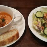 洋食 広亭タナカ - スープとサラダとバゲット