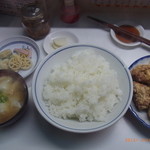 来々飯店 - Ａ定食、メインよりもライスの方がデカい！