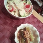 一富士 - ランチのサラダと小鉢