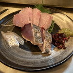 魚立呑み　いそかわ - お造り3種盛り　430円