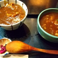 日本橋 やぶ久 - ミニカレー丼、ミニカレー南蛮そばセット 1,100円 ♪