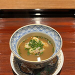 割烹 隆 - お昼のコース９６８０円。和風ビスク 車海老。調味料を使わずに仕上げたビスクは、魚介の旨味がたっぷりです（╹◡╹）（╹◡╹）