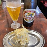 とんかつ ひろ喜 - 瓶ビール＋ポテサラ