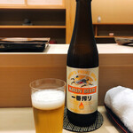 日本橋蛎殻町 すぎた - 最初は小瓶のビールですスタート