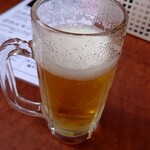 外呑処へそ 新橋0号店 - 晩酌セットの生ビール&おまかせホルモン（写真失念…）