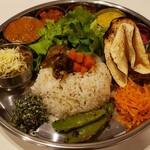 七つ森 - 七つ森カレー定食二種盛り（クミンライス）