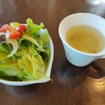 カフェテラス ソラ - セットのサラダ、スープ