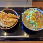 Marugame Seimen - ちゃんぽんうどんの並と天丼