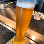 鉄板 磁.N's - ノンアルコールビールも頂き！！瓶一本入るトールサイズのグラス。このかたちも素敵〜( ´∀｀)