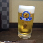 献上そば 羽根屋 - 生ビール 600円(2022年4月)