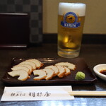 献上そば 羽根屋 - まずは、あご野焼きで一杯♪(2022年4月)