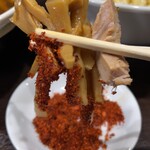 中華そば べんてん - メンマ&チャーシュー、辛味