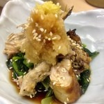 季節料理 魚竹 - 焼き鯖ほぐし小松菜ポン酢